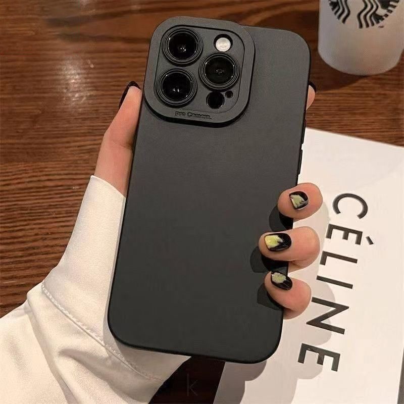 Ốp lưng iPhone mềm đơn giản bằng silicon lỏng bảo vệ camera cho iPhone 11 12 13 14 15 16 17Pro Max IP 7 8 Plus X XS XR