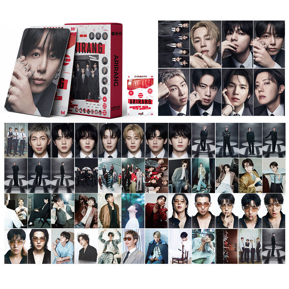 LINXX 55 CÁI 5th ARIRANG BT-S Kpop Lomo Cards Hàn Quốc Ban nhạc cậu bé Thần tượng Quà tặng Bộ sưu tập Thẻ giao dịch Hình ba chiều Bộ thẻ ảnh cho ngày lễ