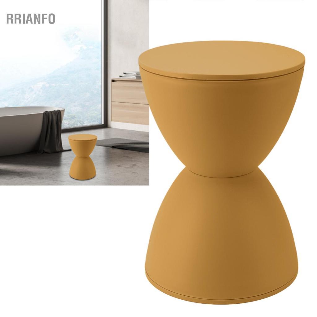 Rrianfo Ghế đẩu đồng hồ cát hiện đại Hyuduo - Bàn phụ Bắc Âu bằng nhựa trắng cho phòng tắm & phòng khách Điểm nhấn đa năng tròn 11,81 x 16,54 inch
