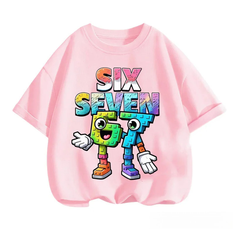 Kids Six Seven 67 Áo Sơ Mi In Hình Anime Dễ Thương Thường Ngày Tay Ngắn Mùa Hè Top ﻿ ﻿