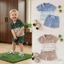 6m-4y Bé Trai Mùa Hè Bộ Sọc Chữ Golf Yếu Tố In Hình Áo Thun Tay Ngắn Co Giãn Eo Quần Short