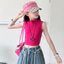 Áo Vest Đỏ Hoa Hồng Bé Gái Mùa Hè 2026 Phong Cách Mới Cho Trẻ Em Slim-fit Áo Không Tay