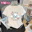 Áo trẻ em cổ tròn ngắn tay dây rút in hình hoạt hình Sanrio dành cho bé gái