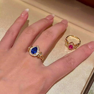 Giọt nước corundum nhẫn nữ - Style Dopamine