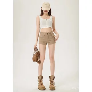 New American Ins High Street Retro Denim Shorts Niche High Waist Wide Leg Pants Large Size Hot Pants