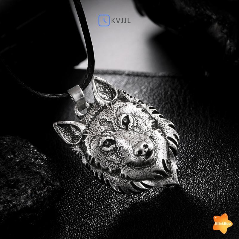 Mặt dây chuyền bạc phong cách Viking nam với hình động vật - Bùa hộ mệnh mới