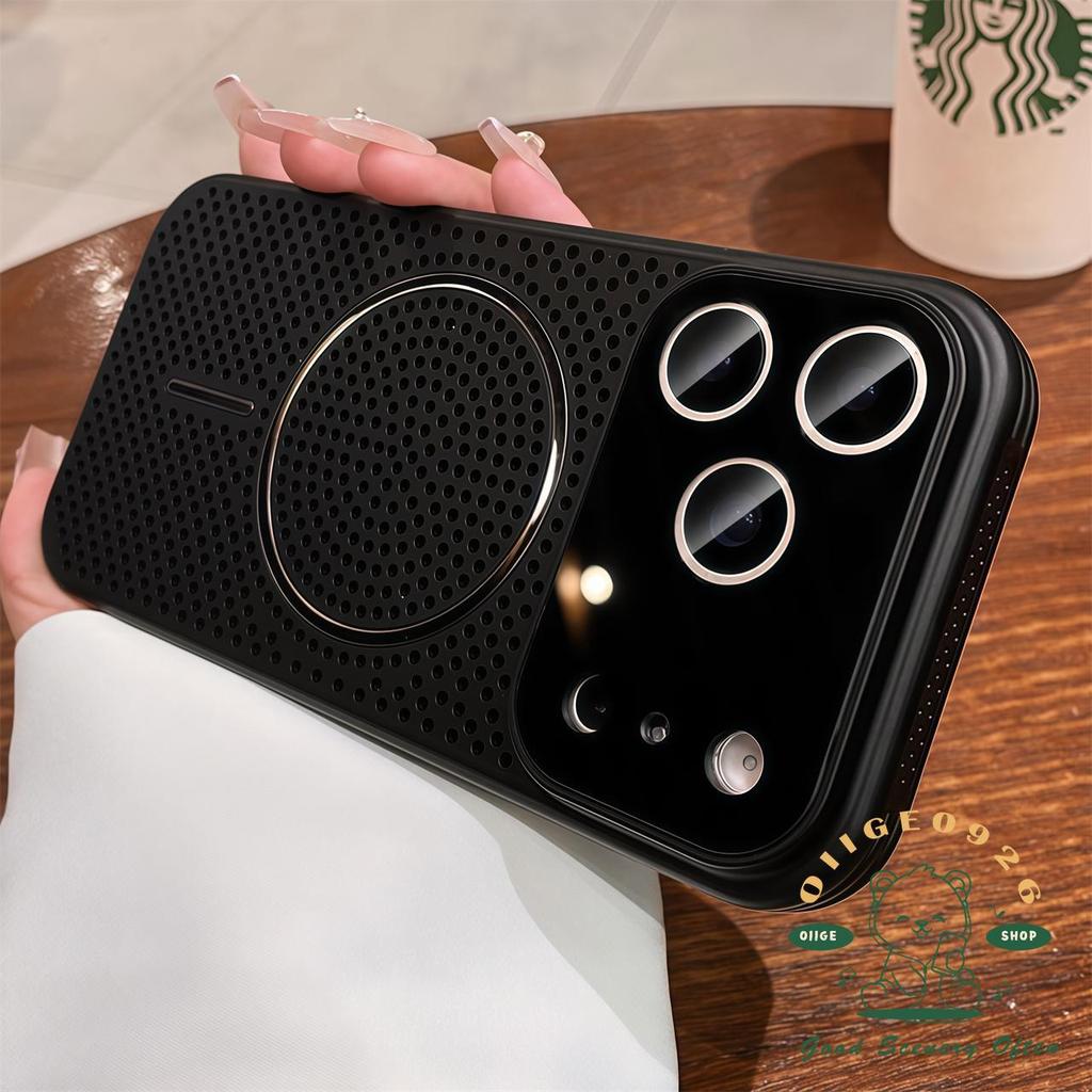 【 Ốp lưng iPhone17 】 Vỏ lưới tản nhiệt siêu mỏng có vỏ điện thoại từ tính iphone17 Pro Max 16 15 14 13 cho vỏ iPhone vỏ mềm silicon TPU chống sốc