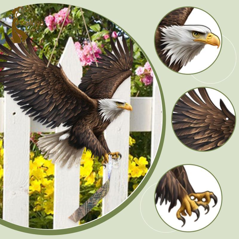 Biển hiệu đại bàng Trang trí treo ngoài trời Trang trí sân vườn Dễ dàng lắp đặt Chất liệu PP có chuông dây Thích hợp cho hàng rào Sân cỏ