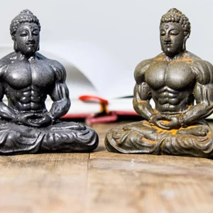 Thiết Kế Sáng Tạo Tượng Phật Cơ Bắp Thiết Kế Vintage Tập Thể Hình Phật Hình Chắc Chắn Cảm Giác Cho Người Hâm Mộ Thể Dục, Máy Tính Để Bàn, Văn Phòng, Phòng Tập Gym
