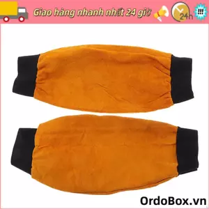 ORDOBOX 1 Cặp Hàn An Ninh, Da Bò Cách Nhiệt Chống Nóng, Nhiệt Độ Cao Kéo Dài Cánh Tay Thợ Hàn Bảo Vệ Lao Động Mặc Phản Ứng