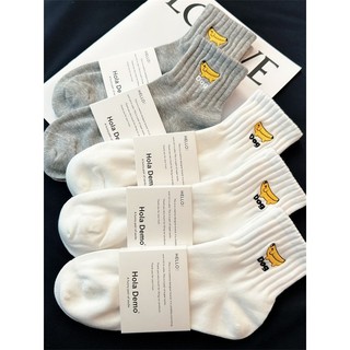 Tất giữa ống cotton nguyên chất, hút mồ hôi, khử mùi, phù hợp nam nữ và thể thao