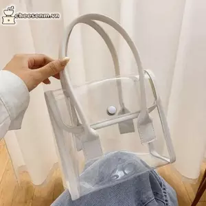 Túi đeo vai nữ Cheenm, Túi trong suốt thạch thông thường, Túi xách thời trang VN