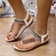 Giày Nữ Phong Cách Dân Tộc Bohemian Thời Trang Mùa Hè Giày Sandal Đi Biển Đính Hạt Flip-Flops 7SES