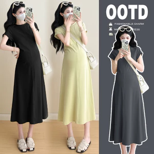 Trang phục bà bầu Váy ngắn tay thường ngày mùa hè