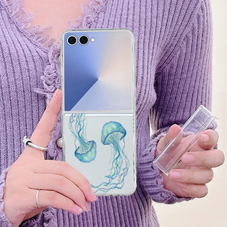 Bạch Tuộc Sao Biển In Hình Dành Cho Samsung Galaxy Z Flip 7 FE Flip 6 Flip 5 Flip4 Flip3 Gấp PC Cứng Trong Suốt
