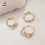 Nhẫn nơ zircon hình trái tim hồng, style Boho K-pop Y2K cổ điển, phù hợp làm quà tặng
