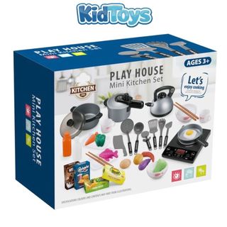 Bộ đồ chơi nhà bếp KidToys Playhouse – bộ nấu ăn mô phỏng có hộp đồ chơi cho bé