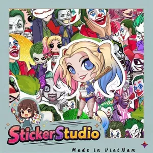 Set Sticker Nhân vật Joker Chống Nước Dán Laptop Vali Mũ Bảo Hiểm Sổ Tay