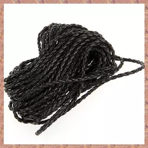 Vòng cổ da bện màu đen 9m DIY 3mm HOT (R F C V)