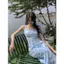 Đầm xanh nước biển retro kiểu Pháp, phù hợp mùa hè