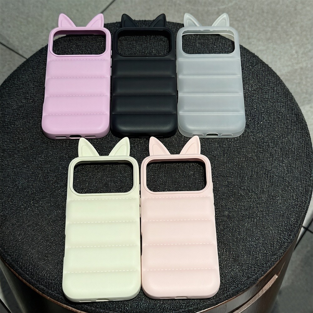 Ốp điện thoại mềm tai sọc cho iPhone 17 Pro Max 16 15 14 13 Pro Max Vỏ bảo vệ chống sốc