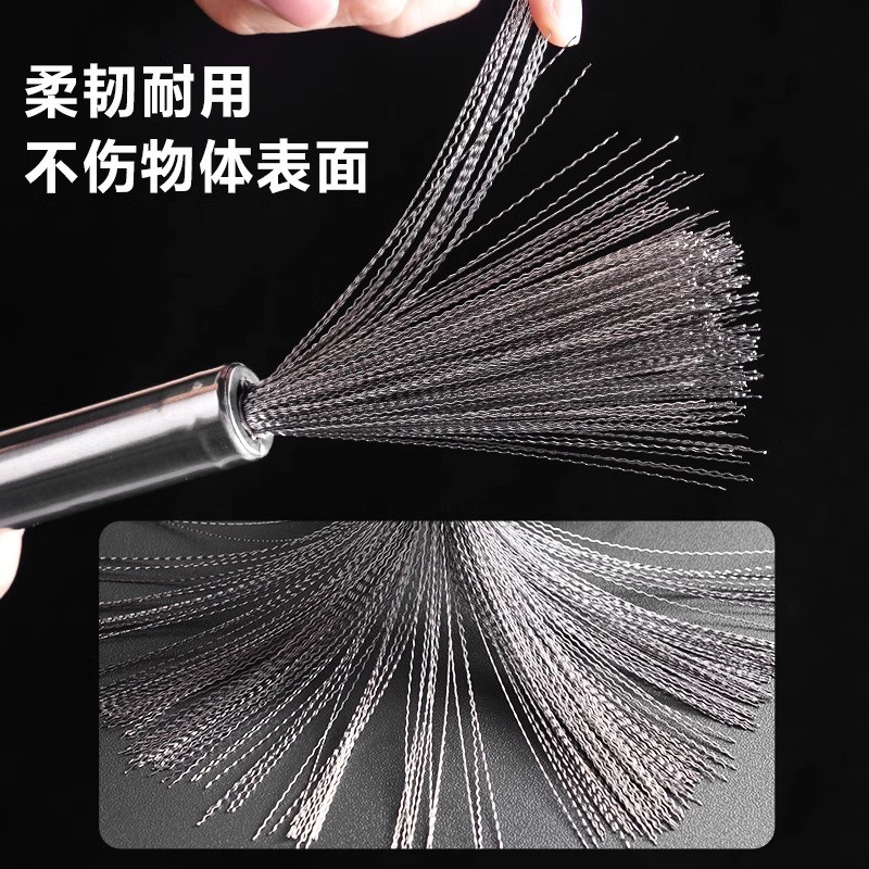 Bàn chải nồi inox dây thép tay cầm dài, làm sạch đặc biệt, dụng cụ nhà bếp, rửa chén SWXH