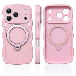 Vỏ sóng nâng cao giá đỡ từ tính Vỏ điện thoại di động cho iPhone17 Pro Max 16 15 Pro Max Bảo vệ camera chống sốc Vỏ lưng cứng chống rơi