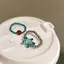 Nhẫn mở zircon xanh dương hình sao biển, phong cách đại dương đơn giản, xu hướng Y2K mới nhất - Bộ 2 cái