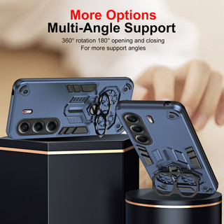 Dành Cho Tecno Camon 40 Pro 4G / 5G Ốp điện thoại Giáp Cứng Với Giá Đỡ Nhẫn Đôi Cạnh Mềm Chống Sốc Mỏng Vỏ