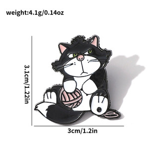 4 Cái / bộ Ấm Trà Huy Hiệu Kim Loại Mèo Mary Dễ Thương Bà Trâm cài nhỏ giọt dầu hợp kim mèo Pin phụ kiện trang trí