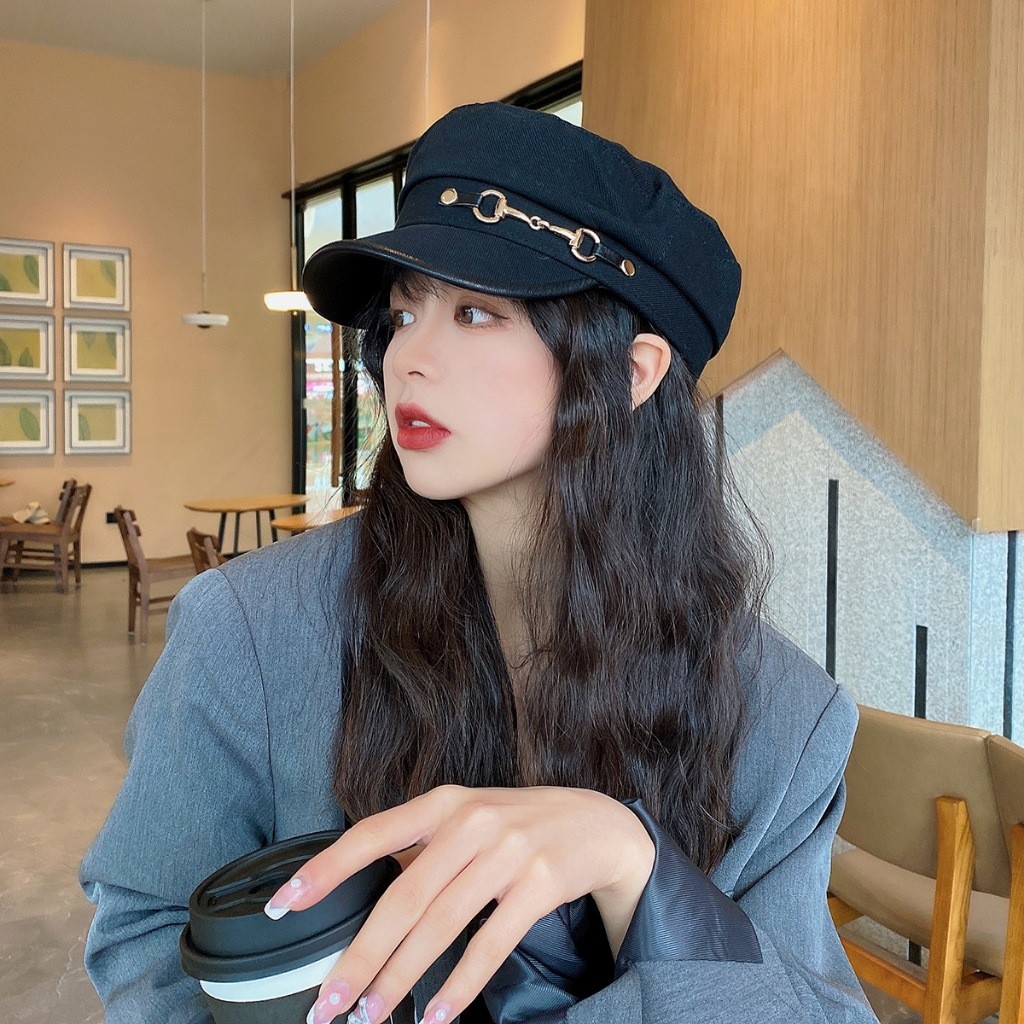 Mũ Beret Phong Cách Retro Nhật Bản Xích Ngang Cao Cấp 2025