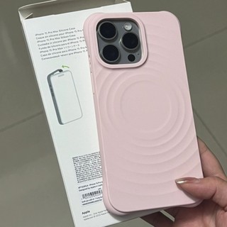 Ốp Silicon Sang Trọng Cho IPhone 16 15 11 14 13 12 Pro Max Ốp Sạc Không Dây Từ Tính Chống Sốc