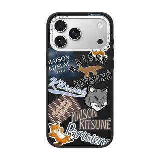 CASECASE X Maison Kitsune Fox Sticker Case White Camera Ring Edition Matte Đen Cứng Hút Từ Tính Tác Động Dành Cho Apple IPhone 13 14 15 16 17 Pro Max Air Plus Có Hộp