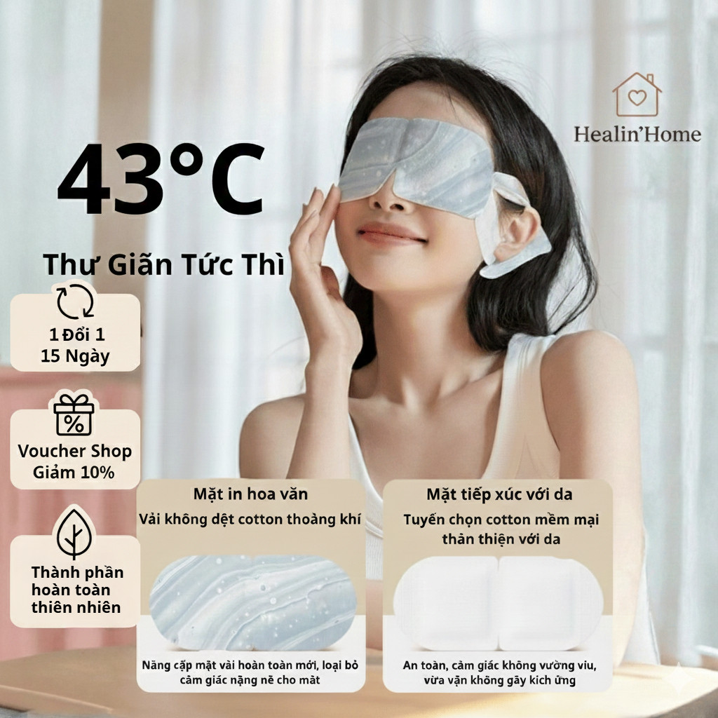[10 Tặng 1] 20 Miếng Mặt Nạ Chườm Ấmắt 43 Độ C – Giảmỏi Mắt - Hình Ảnh Thực Tế