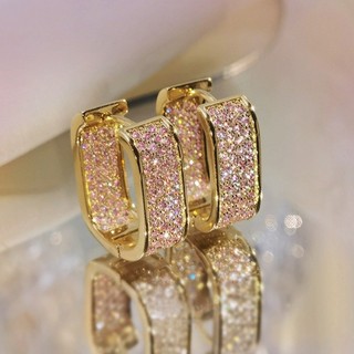 Vòng bông tai bạc sterling s925 zircon, quà tặng nữ đơn giản và sang trọng