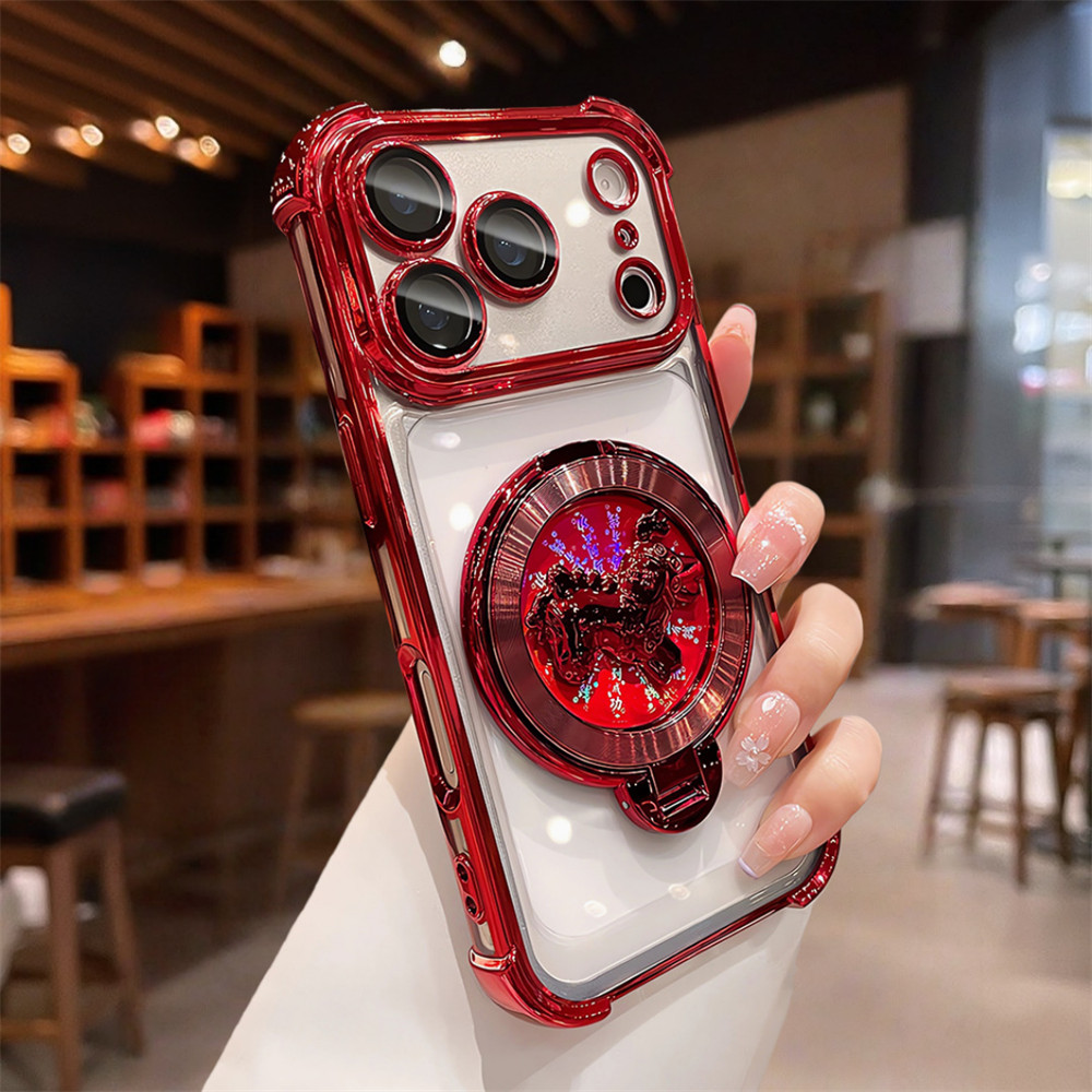 Ốp mạ sáng tạo xoay đứng cho iPhone 17 13 14 15 16 Pro Max, bảo vệ Camera toàn diện, chống sốc, vỏ cứng
