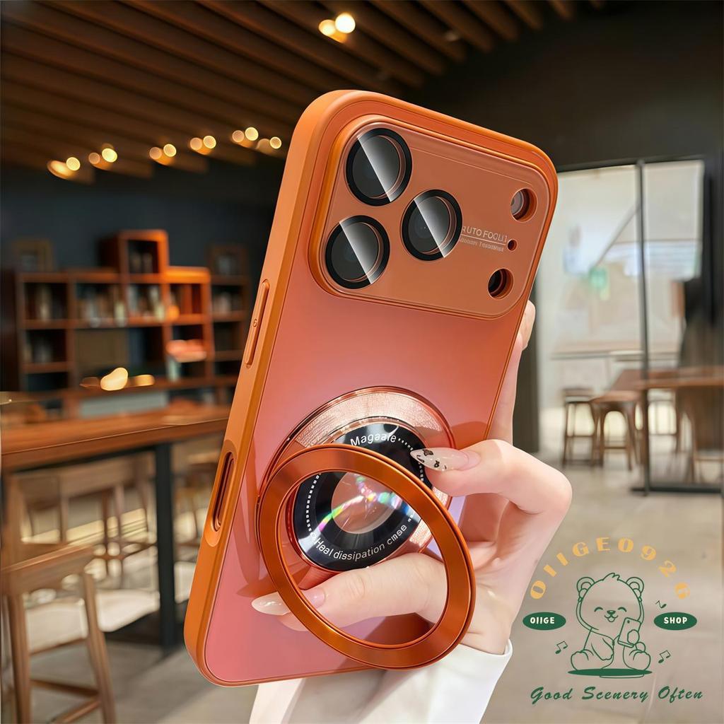 【 Ốp lưng iPhone17 】 Vỏ điện thoại từ tính khung xoay mờ AG lỏng iphone17 Pro Max 16 15 14 13 12 cho vỏ iPhone Vỏ mềm silicon TPU chống sốc