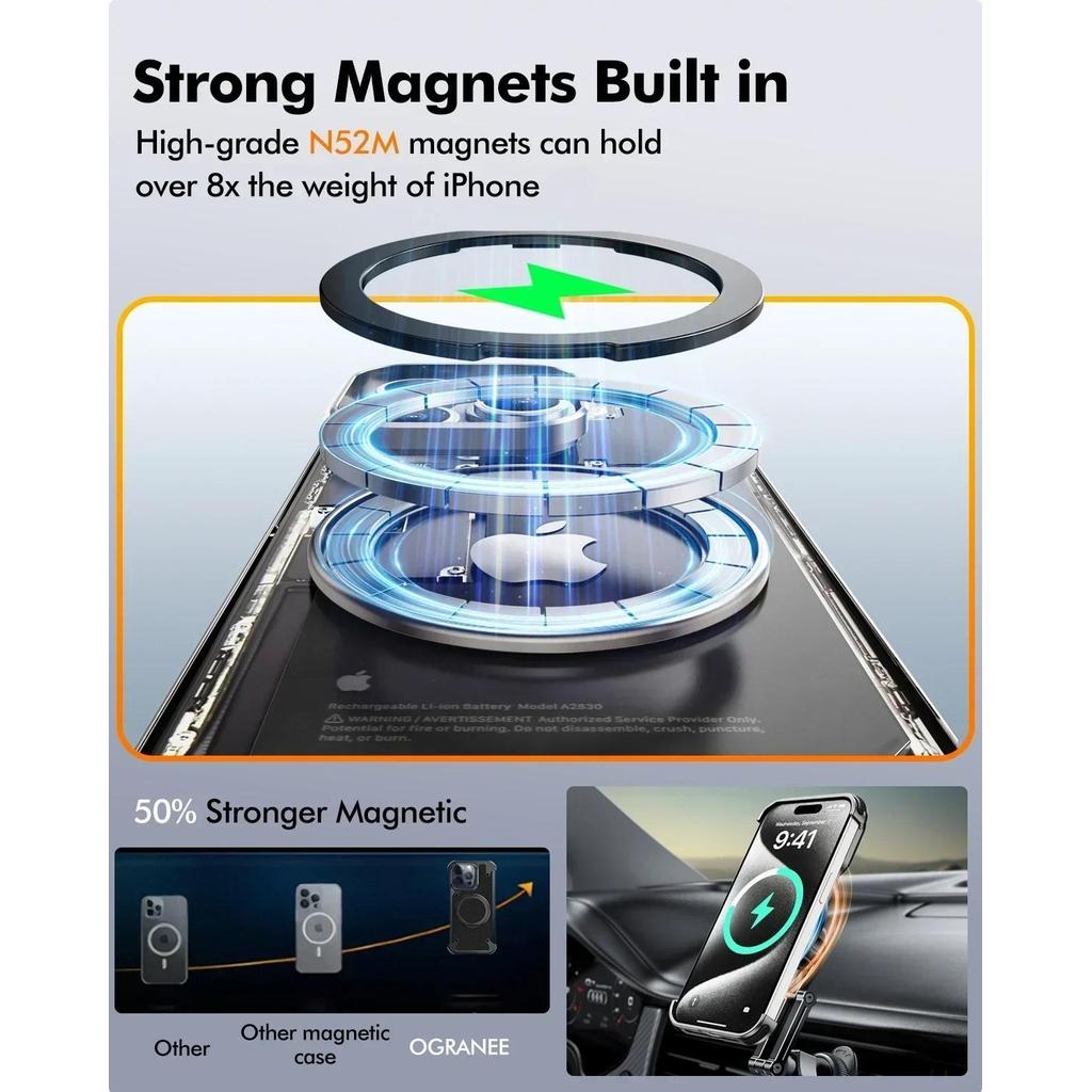 Eary cho iPhone 17 16 15 Pro Max Ốp điện thoại có chân đế 360°Vỏ da đứng xoay được Vỏ chống sốc không khung