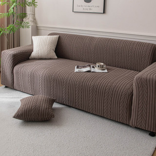 Hàng sẵn có Vận chuyển nhanh Bốn chỗ (235cm-300cm) Vỏ bọc ghế sofa đàn hồi lông cừu Jacquard lười biếng Bao gồm tất cả trong một Vỏ bọc ghế sofa bốn mùa phổ thông chống trầy xước cao cấp chống bụi 0