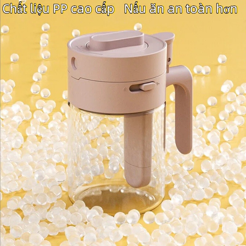 Lọ Thủy Tinh Đựng Gia Vị 300ml-Ngăn Thìa Riêng & Nắp Kín, Chống Ẩm, Chống Vỡ, Dùng Cho Bếp