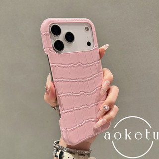 Ốp Điện Thoại Nửa Gói Họa Tiết Cá Sấu Emma Sang Trọng Thích Hợp Cho iPhone 14 15 16 17 Pro Max Da Nửa Gói Tản Nhiệt Và Chống Rơi Bìa Cứng