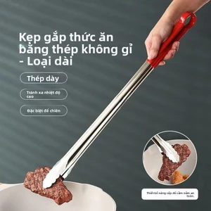 Kẹp Chiên Siêu Dài Chống Bỏng Mở Rộng Kẹp Chiên Keo Đỏ Kẹp Thực Phẩm Thương Mại Fritters Chiên LWBM