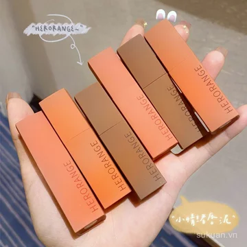 HERORANGE Nhỏ Cảm Xúc Môi Bùn Nhung Matte Lâu Dài Không Dễ Phai Màu Học Sinh Giá Rẻ Môi Glaze Son Môi