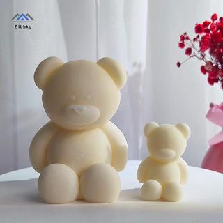 ELBBKG Vị Trí Ngồi Gấu Khuôn Nến Silicon Cho Handmade Thạch Cao Gấu Dễ Thương Khuôn Tiêm Trang Trí Nhà Mới