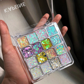 Nàng Tiên Cá Ji 16 Màu Bảng Phấn Mắt Ngọc Trai Lấp Lánh Sân Khấu Lấp Lánh Trang Điểm Sequin Phấn Mắt Làm Đẹp