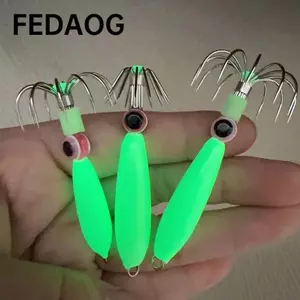 FEDAOG - Mồi Câu Cá Đa Dạng với 10 Miếng, Mô Phỏng Mắt Cá Dạ Quang, Phù Hợp Cho Tôm và Mực