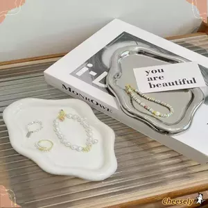 Tấm lưu trữ CHEESELY, Khay trang sức Mini hình đám mây, Tấm trưng bày trang sức bằng nhựa sáng tạo Đồng hồ / Chìa khóa lưu trữ