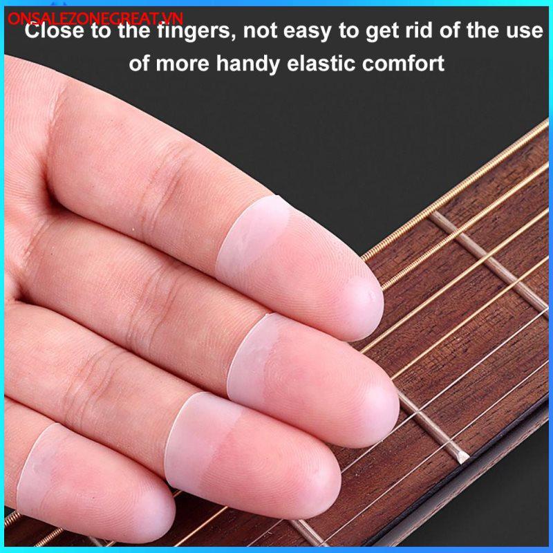 Ons 4 Miếng Dán Bảo Vệ Đầu Ngón Tay Silicon Bảo Vệ Ngón Tay Cho Đàn Guitar Phụ Kiện Tại