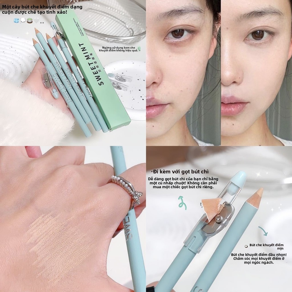 SWEET MINT [Bút che khuyết điểm 2 trong 1] – Che mụn, quầng thâm, đốm nâu, có gọt bút chì tiện lợi