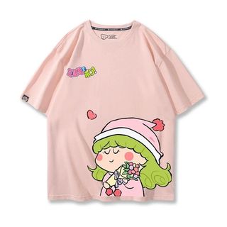 Magic Mi Lumi Road Hoạt Hình Áo Thun Tay Ngắn Cặp Đôi Cho Sinh Viên Mùa Hè - Cotton Nguyên Chất